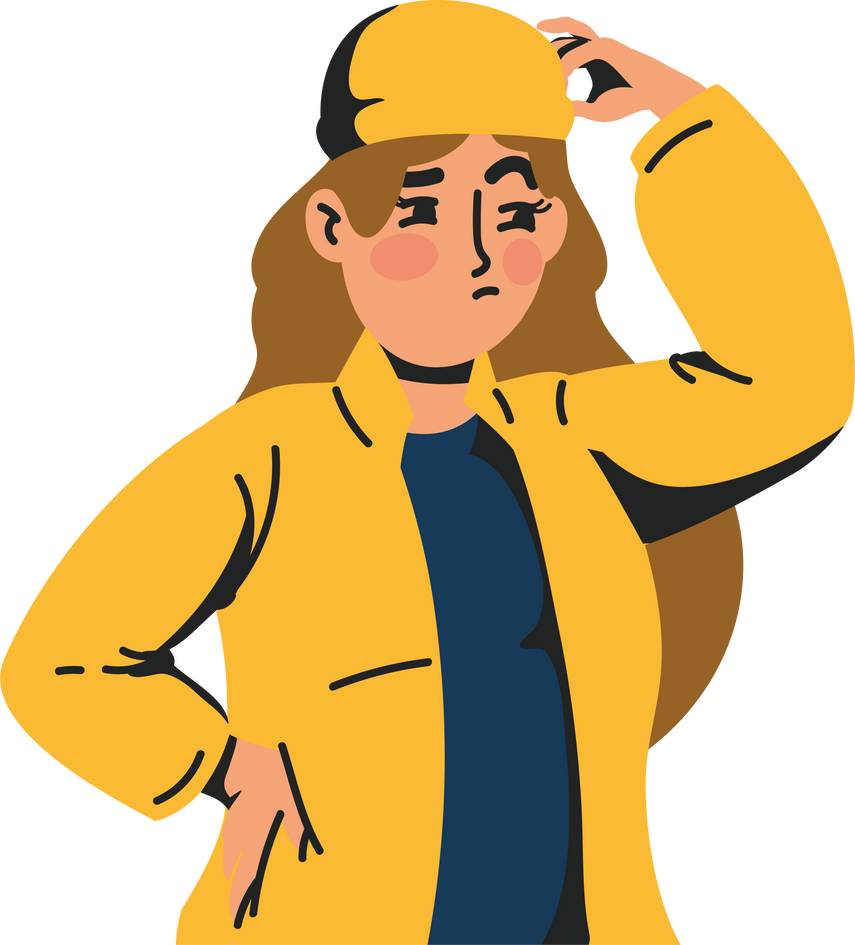 woman thinking expression