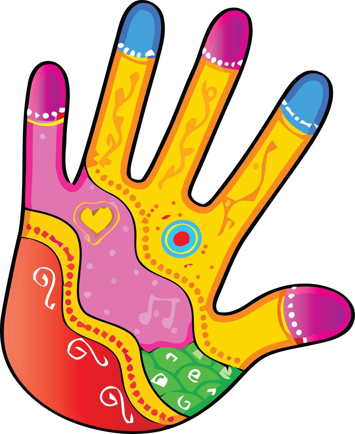 Holi Colourful Right Hand